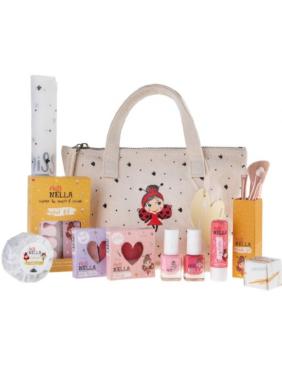 VERZORGINGSSET Canvas Bag of Wonders,  inhoud: 1 tas, 2 nagellak, 1 blush, 1  kwastenset, 1 oogschaduw, 2 lippenbalsem