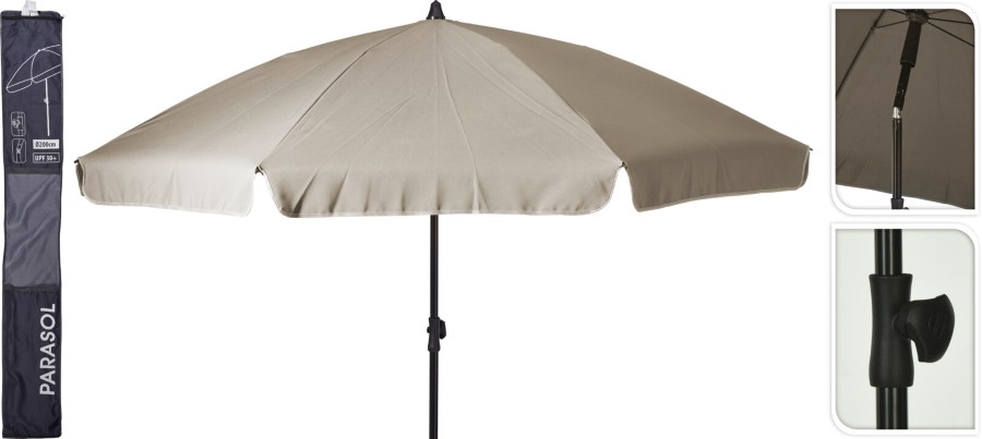 Parasol taupe, 200 x 235 cm