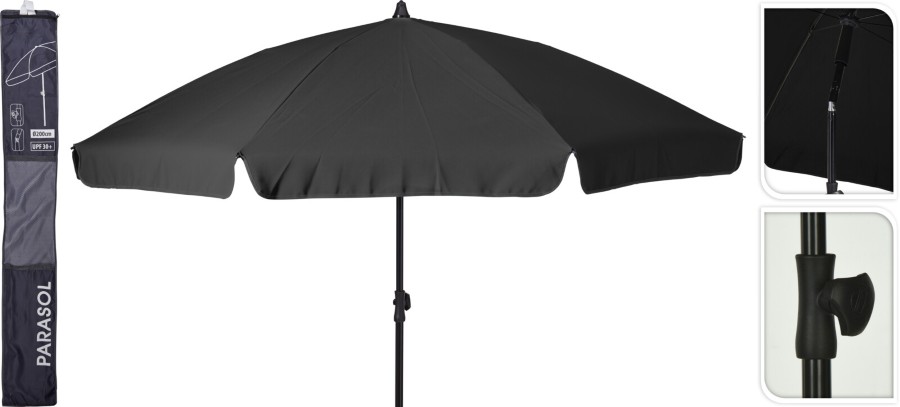 Parasol donkergrijs, 200 x 235 cm