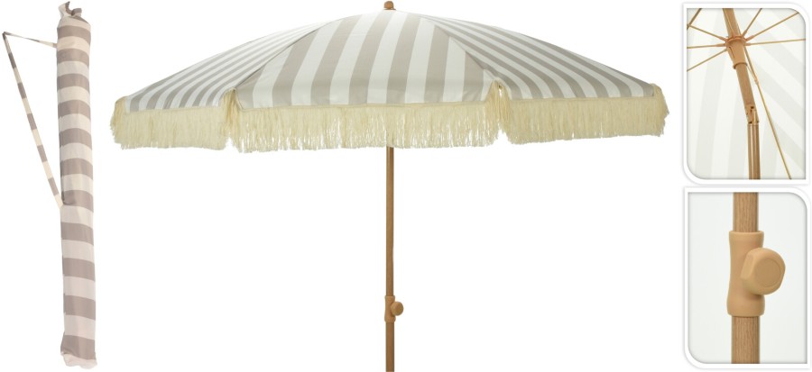 Parasol Strandparasol, taupe, 183 x 200 cm