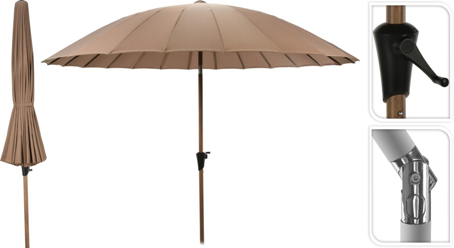 Parasol Shanghai, taupe, 280 x 244 cm