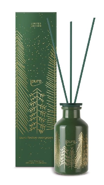 GEURVERSPREIDER Festive Evergreen, geurstokjes, groen/goud, aop, 240 ml, 1 st