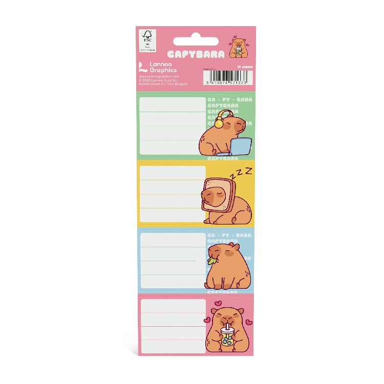 Etiketten Lannoo Graphics, schooletiketten | Capybara