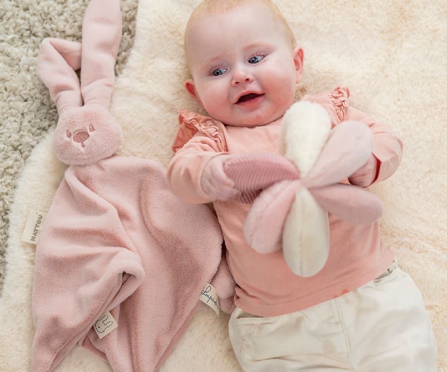 Fopspeendoekje Nattou, Maxi Doudou | Lapidou powder pink