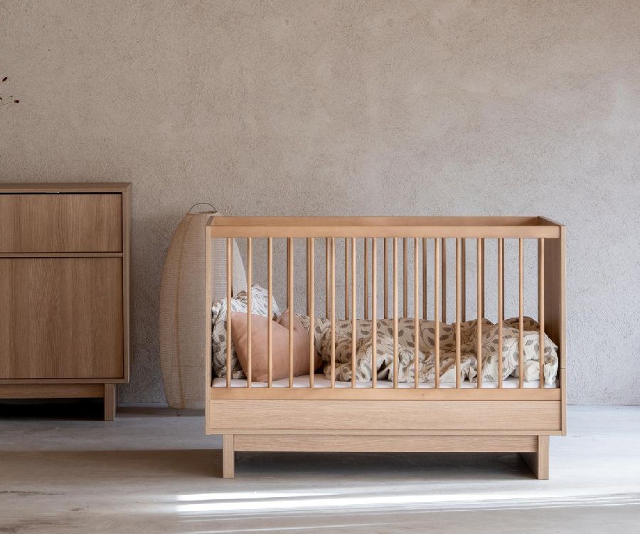 Bed Quax, Kyo Honey Ash, Kyo Honey Ash 70x120 omvb, babybed omvormbaar tot juniorbed