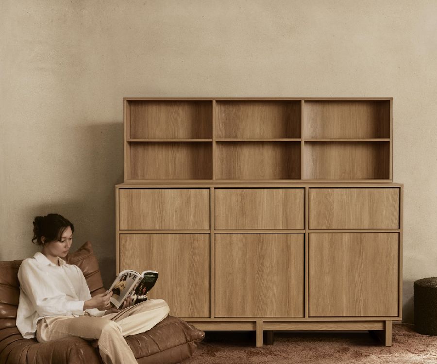 Opzetstuk Top Storage, Kyo Honey Ash XL, honey ash voor Kyo Honey Ash commode Quax Kamer opzetstuk
