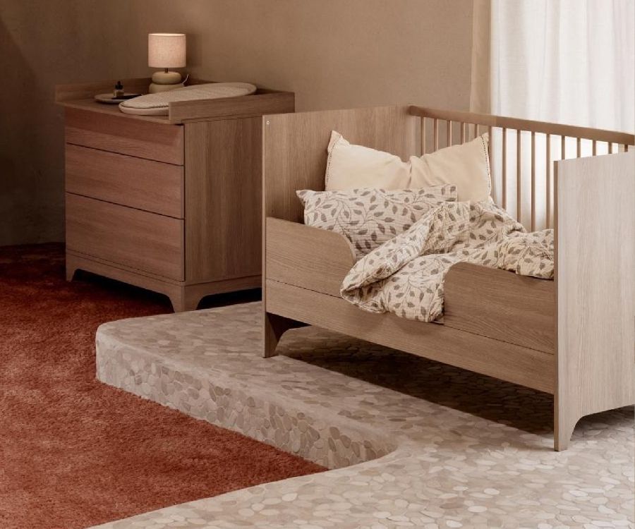 Bed Quax, Tsugi Honey Ash, Tsugi Honey Ash 70x140 omvb, babybed omvormbaar tot bedbank