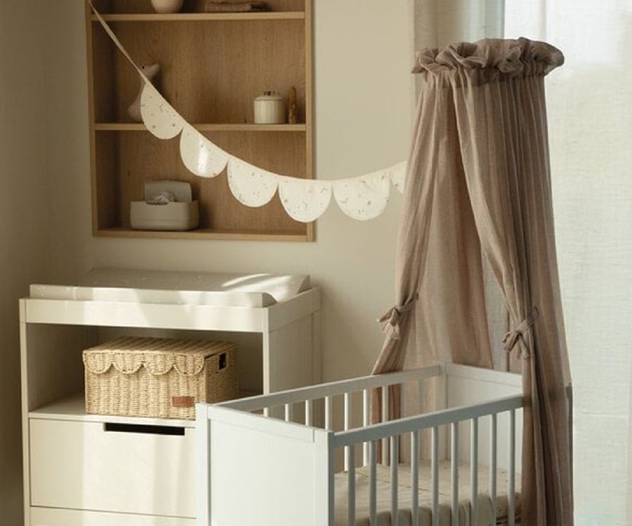 Hemel Witlof For Kids Canopy, geschikt voor wieg/park/babybed | Urban Taupe