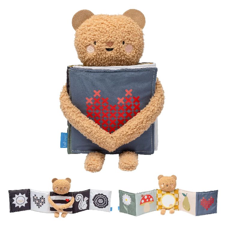 Zacht boekje Taf Toys Snuggle Bear Book | contrastboek