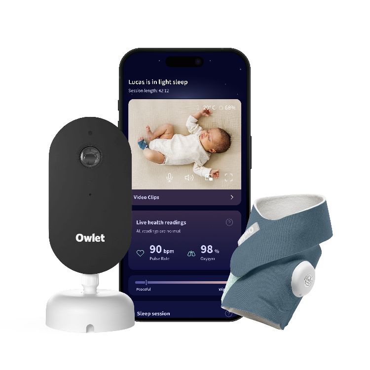 Babyfoon Owlet Dream Sock & Cam Dream Sight, babyfoon met monitoring/babyfoon voor gebruik met smartphone/tablet