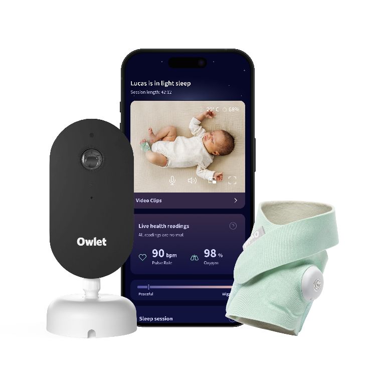 Babyfoon Owlet Dream Sock & Cam Dream Sight, babyfoon met monitoring/babyfoon voor gebruik met smartphone/tablet