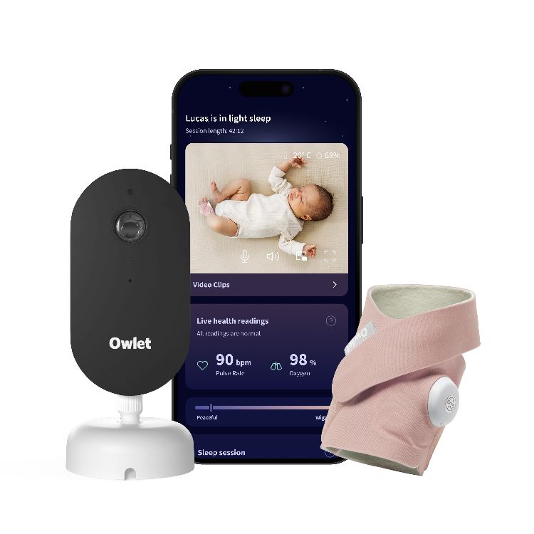 Babyfoon Owlet Dream Sock & Cam Dream Sight, babyfoon met monitoring/babyfoon voor gebruik met smartphone/tablet