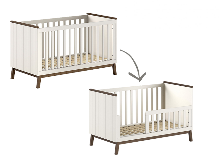 Bed Jaxx furniture, Sezane, Sezane 70x140 omvb, babybed omvormbaar tot bedbank