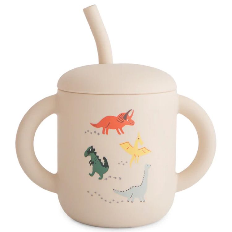 Drinkbeker Mushie Training cup+ straw
