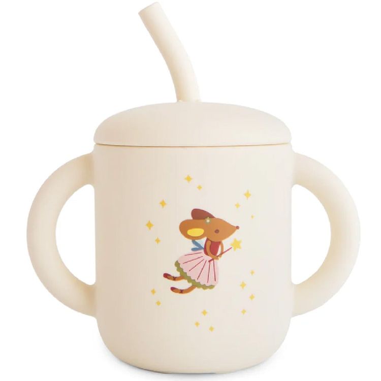 Drinkbeker Mushie Training cup+ straw