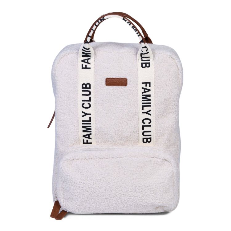Verzorgingstas Childhome Backpack Family Club Signature Teddy, rugzak met luiermat | Signature Teddy ecru
