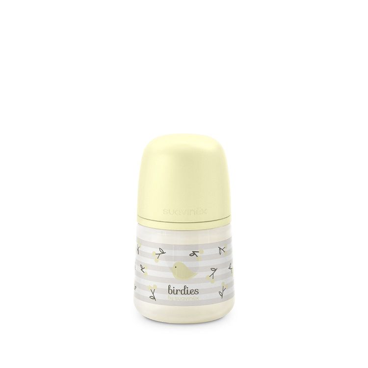 Fles Suavinex, breedhalsfles, 150 ml | Birdies beige