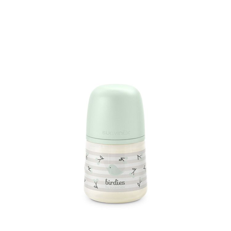 Fles Suavinex, breedhalsfles, 150 ml | Birdies green