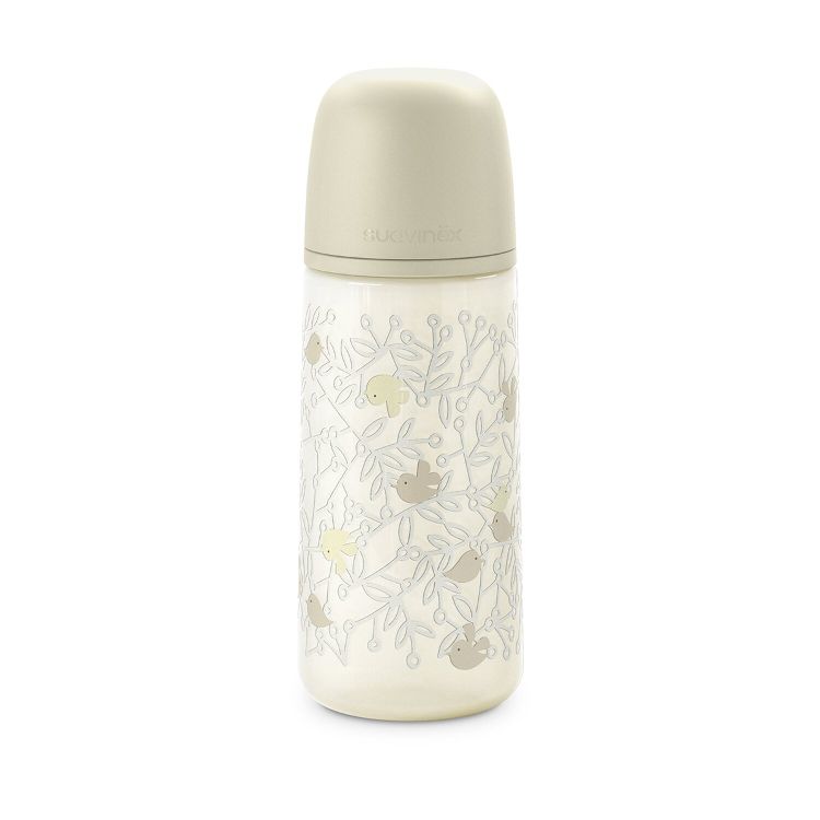 Fles Suavinex, breedhalsfles, 360 ml | Birdies beige