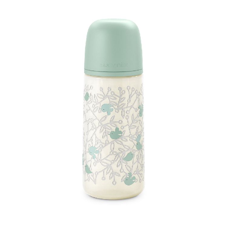 Fles Suavinex, breedhalsfles, 360 ml | Birdies green