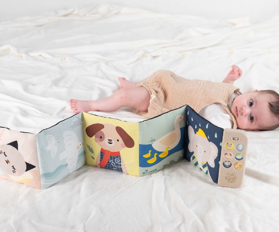 Zacht boekje Taf Toys Soothing Sounds Book | contrastboek