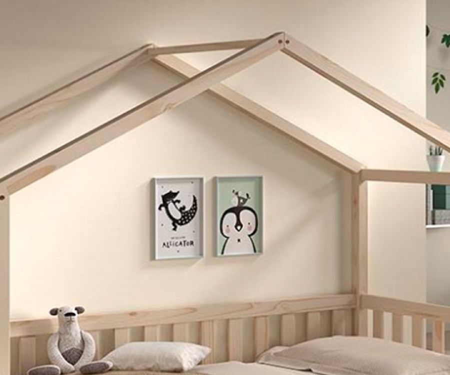 Dak Roof, Captain Bed Dallas Natural 90x200, natural voor eenpersoonsbed Vipack Furniture Kamer dak