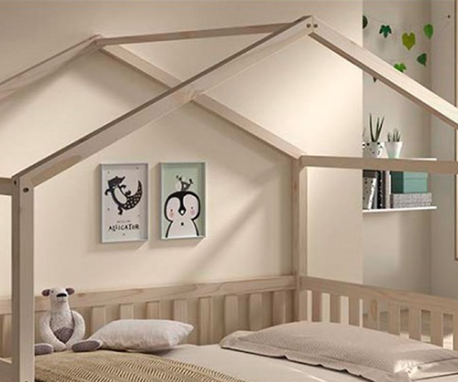 Dak Roof, Captain Bed Dallas Natural 140x200, natural voor tweepersoonsbed Vipack Furniture Kamer dak