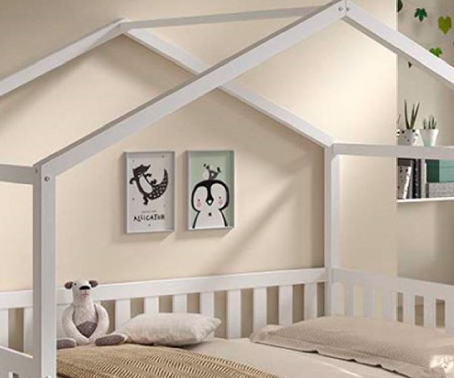 Dak Roof, Captain Bed Dallas White 140x200, white voor tweepersoonsbed Vipack Furniture Kamer dak