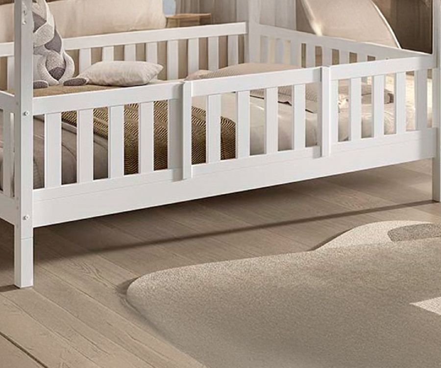 Bedhek Safety Rail, Captain Bed Dallas White 90x200/Captain Bed Dallas White 140x200, white voor eenpersoonsbed/tweepersoonsbed Vipack Furniture Kamer bedhek