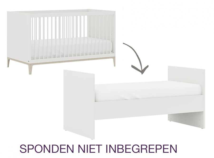 Bed Yuny by Paidi, Cutie-Lea, Cutie-Lea 70x140 omvb, babybed omvormbaar tot juniorbed