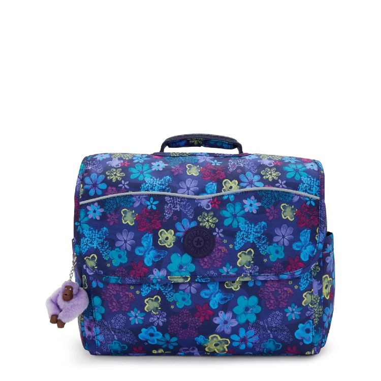 Boekentas KIPLING Codie M | Dark flower stamp
