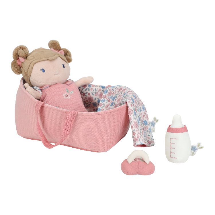 Pop Little Dutch Babypop in mandje Rosa