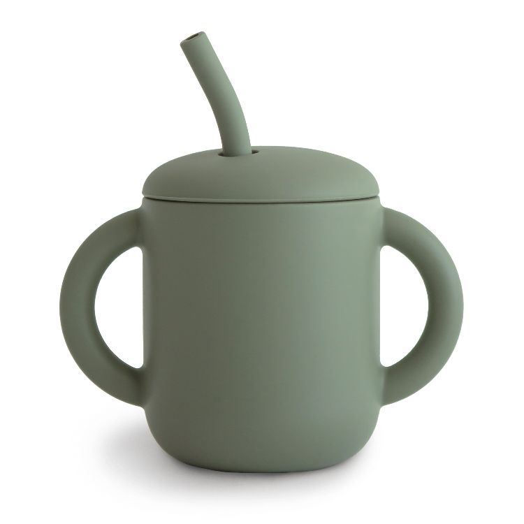 Drinkbeker Mushie Training cup+ straw
