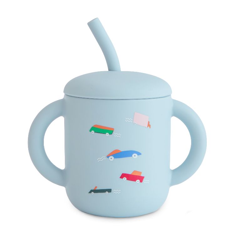Drinkbeker Mushie Training cup+ straw