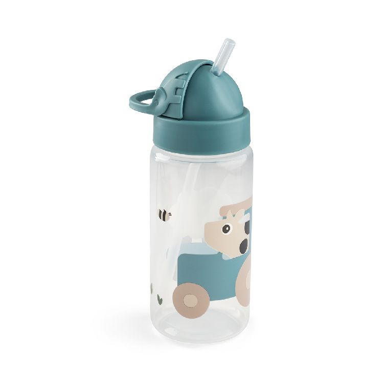 Drinkfles Done by Deer Straw Bottle 350ml | Tiny Farm blue