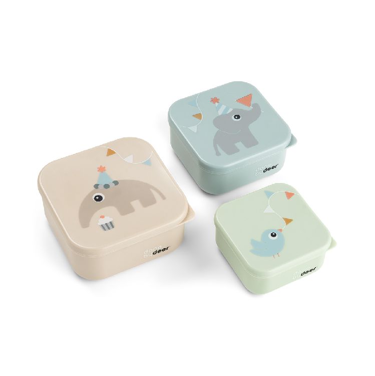 Snackdoos Done by Deer Snack Box Set, 3 stuk(s) | Celebration colour mix