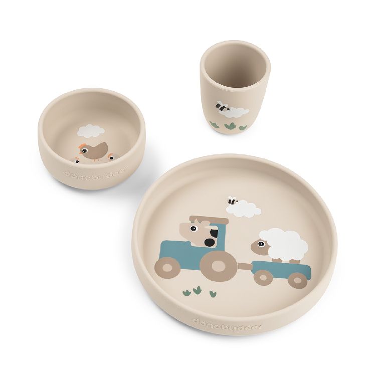 Eetset Done by Deer Tiny Farm | Stick & Stay Dinner Set