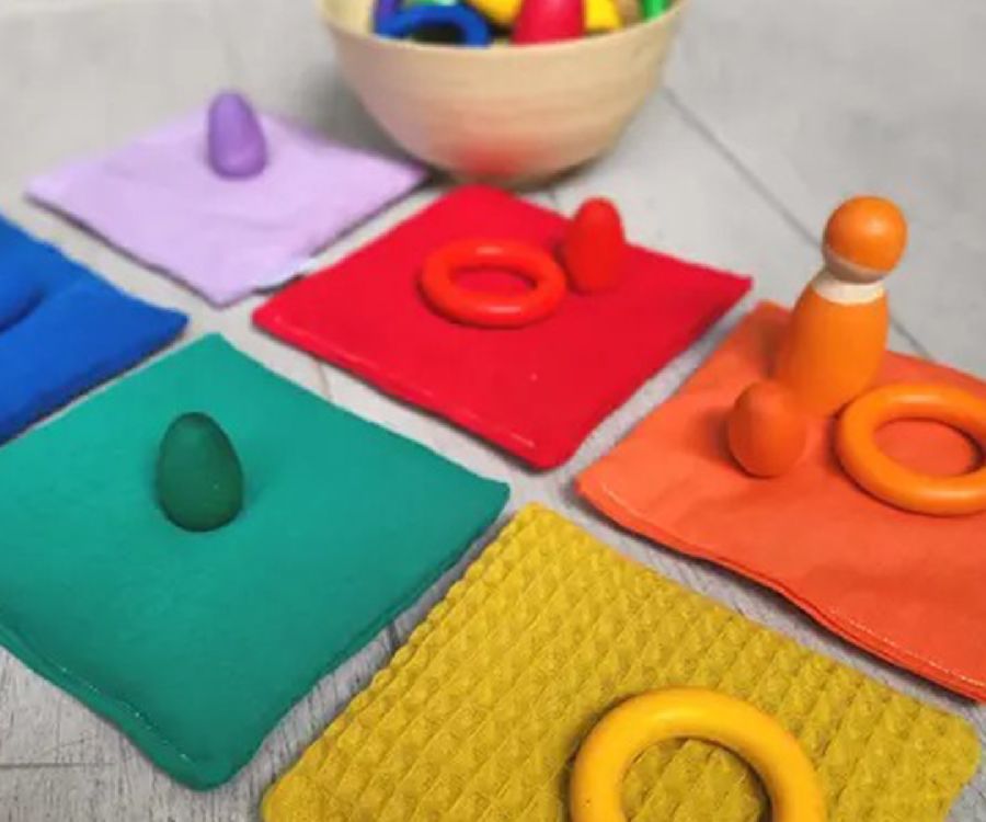 Pittenzakje Little Botanic Label Sensorische pittenzakjes | Regenboog