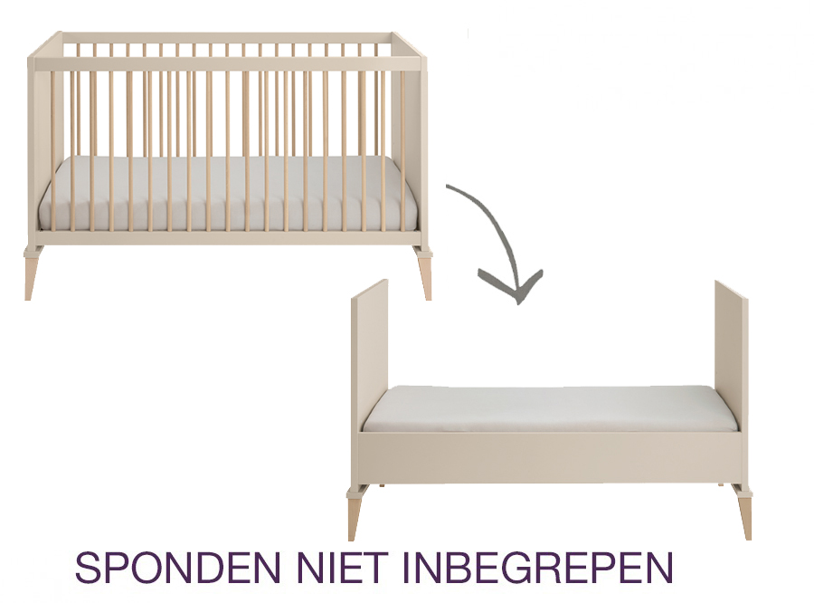 Bed PAIDI, Jonte, Jonte 70x140 omvb, babybed omvormbaar tot juniorbed/babybed omvormbaar tot bedbank