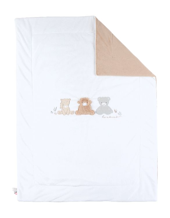 Deken Noukies Fluffy & Orso, geschikt voor wieg/draagmand/park | Fluffy, Orso & Lily