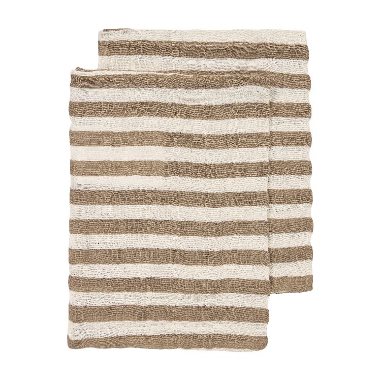 Washand Meyco Baby Pre-washed | Fat Stripe taupe