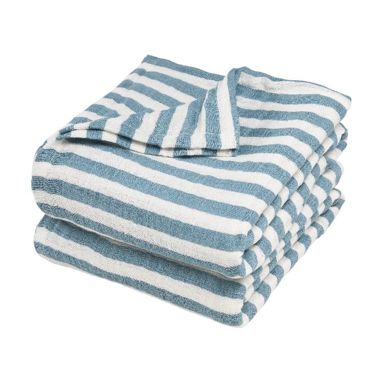 Tetra doek Meyco Baby Pre-washed | Fat Stripe jeans blue