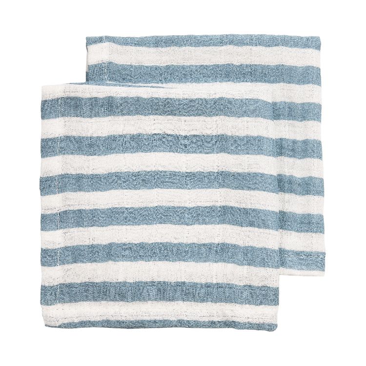 Monddoek Meyco Baby Pre-washed | Fat Stripe jeans blue
