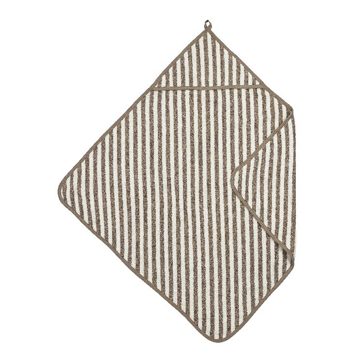 Badcape Meyco Baby | Fat Stripe taupe