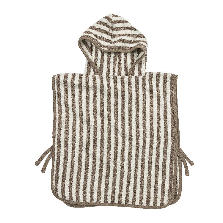 Poncho Meyco Baby, badcape | Fat Stripe taupe