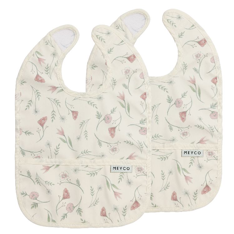 Slabbetje Meyco Baby Slab met opvangbak 2-pack | Flower