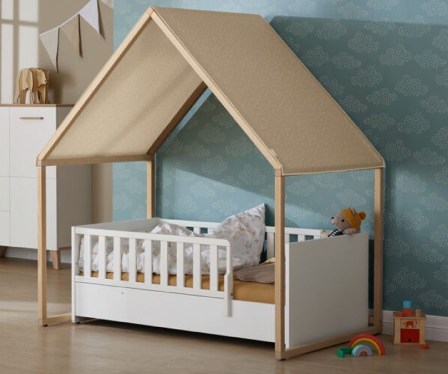 Bed PAIDI, Vito Mira White/Kira Nautik/Kira Nebraska, Little Snu chalk white 70x140 omvb, babybed omvormbaar tot juniorbed