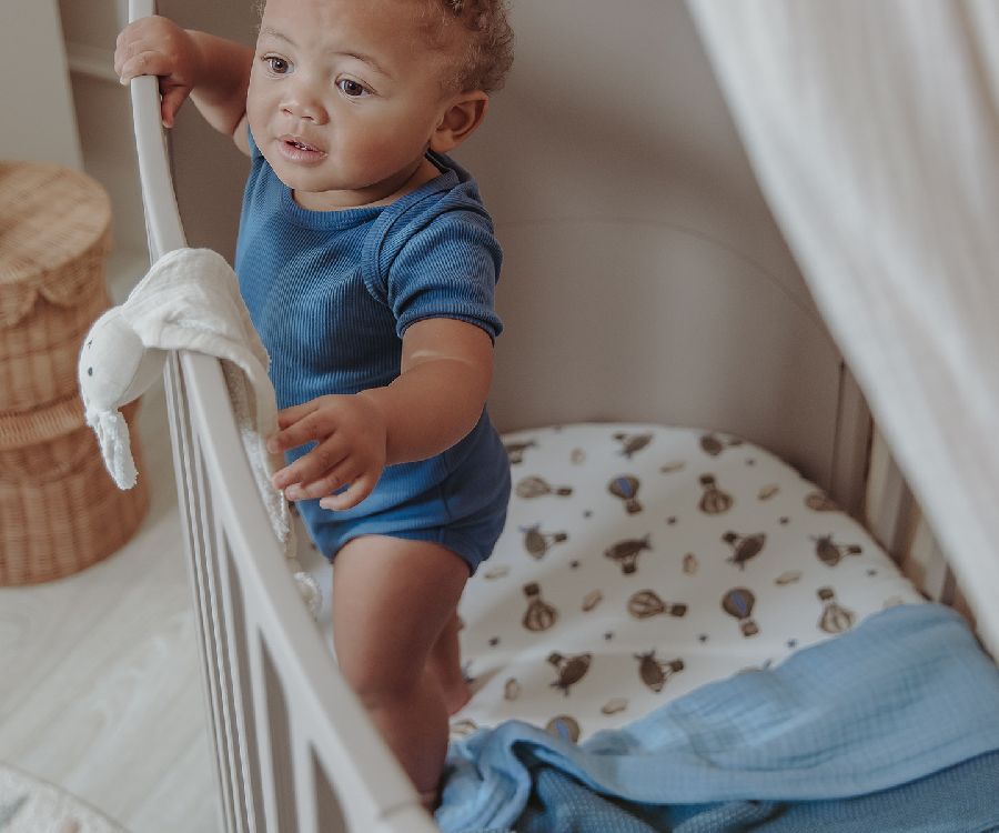 Deken Meyco Baby Hydrofiel ledikantlaken, geschikt voor babybed 60x120/babybed 70x140 | Jeans Blue