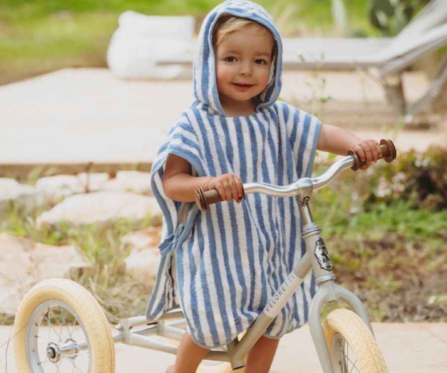 Poncho Meyco Baby, badcape | Fat Stripe jeans blue