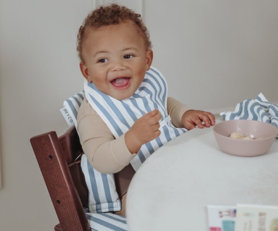Slabbetje Meyco Baby Slab met opvangbak 2-pack | Jeans Blue